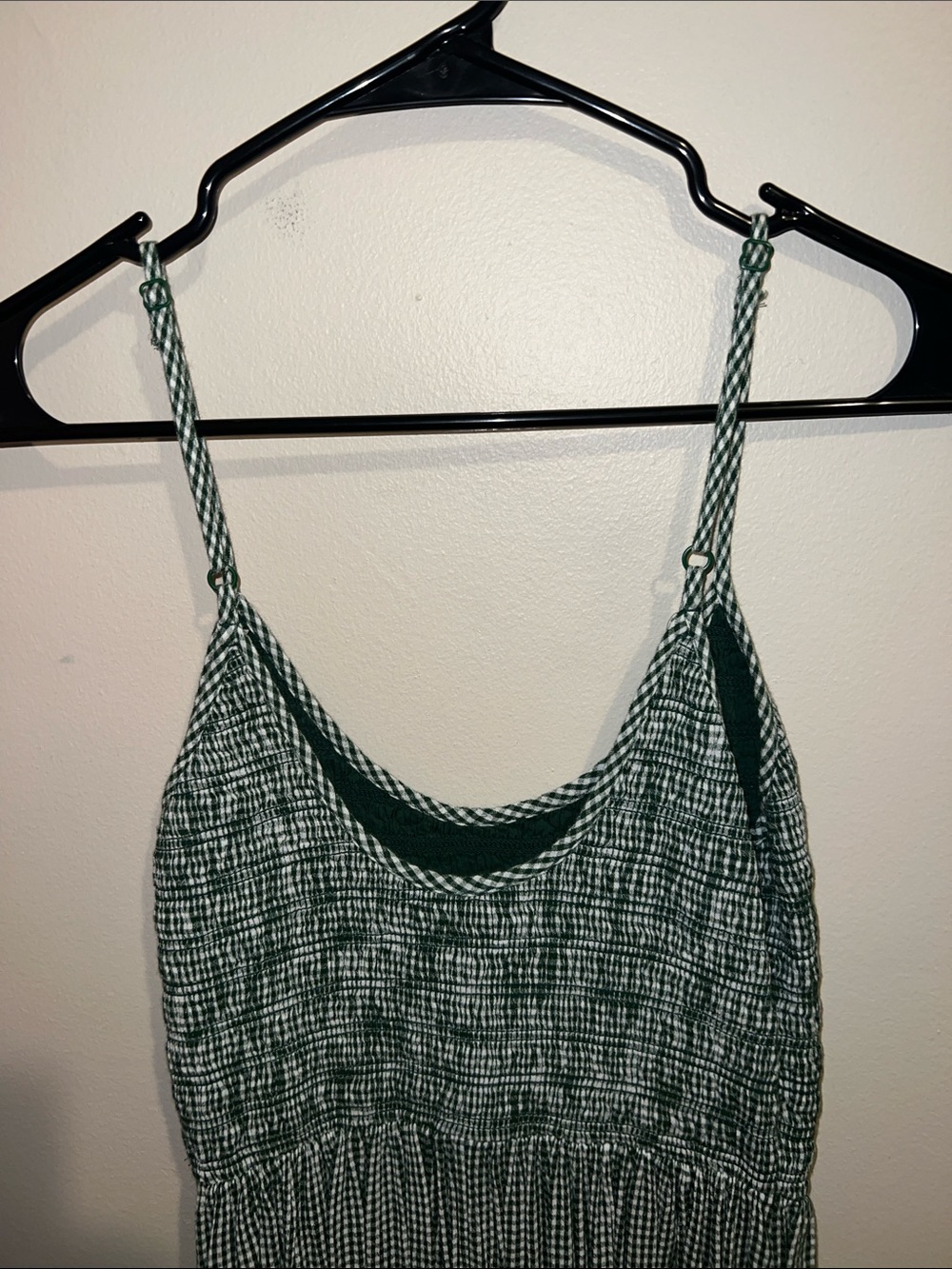 Aerie At The Barre Dark Green White Gingham Midi Dress - Picture 10 of 11